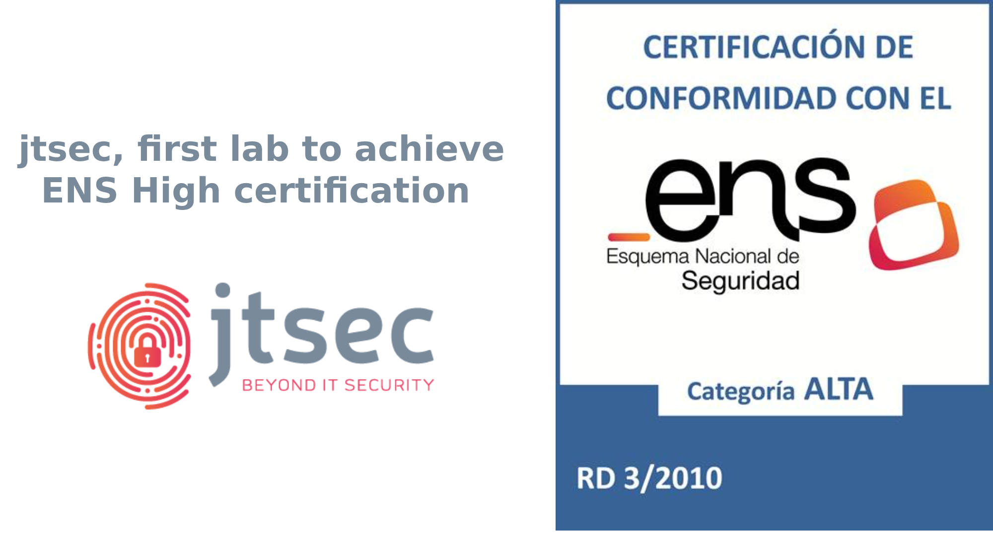 jtsec achieves ENS High Certification.